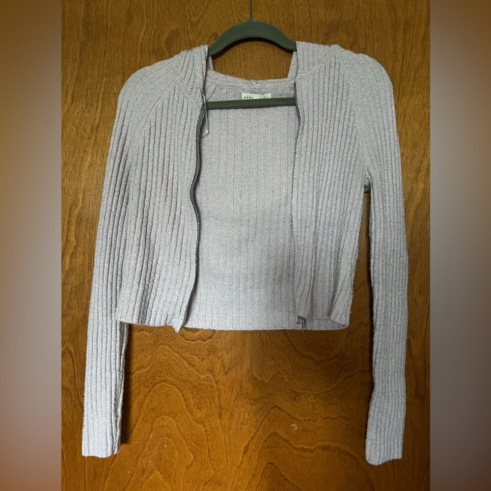 Aeropostale cropped zip up with hood
